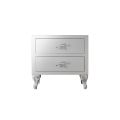 Bedside Table with 2 Drawers in Pearl White finish Made in Italy - Bacau