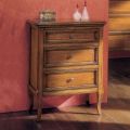 Bedside table with 3 drawers in Bassano wood, France Made in Italy - Hawwat