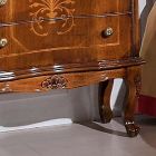 Bedside Table with 3 Drawers in Bassano Walnut Wood Made in Italy - Luxury Viadurini