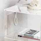 Modern Transparent Acrylic Crystal Design Bedside Table with Shelf - Icaria Viadurini