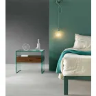 Modern design bedside table in extra-clear glass Made in Italy - Secret Viadurini