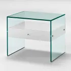 Modern design bedside table in extra-clear glass Made in Italy - Secret Viadurini