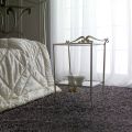 Full Iron Bedside Table with Meccata Silver Leaf Finish Made in Italy - Venice