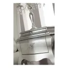 Bedside table in solid wood with silver leaf finish Made in Italy - Bruges Viadurini