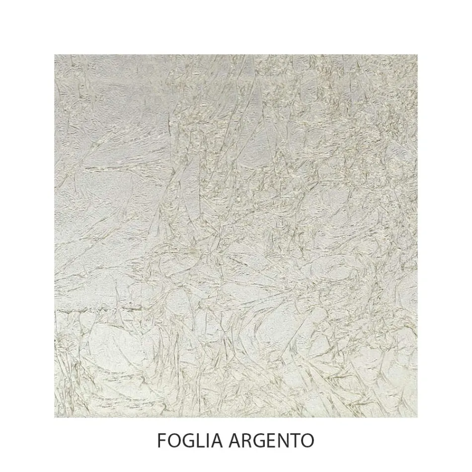 Bedside table in solid wood with silver leaf finish Made in Italy - Bruges Viadurini