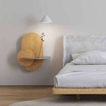 Bedside Table in Plywood Composed of 3 Modular Panels Modern Design - Zita