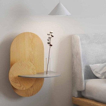 Bedside Table in Plywood Composed of 3 Modular Panels Modern Design - Zita