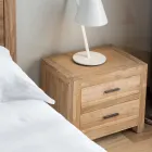 Solid Teak Nightstand with 2 Drawers - Vovinam Viadurini