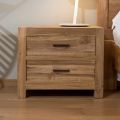 Solid Teak Nightstand with 2 Drawers - Vovinam