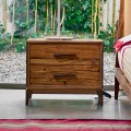 2 drawer bedside table Margo in antique oak finish, L 60 x W 42 cm