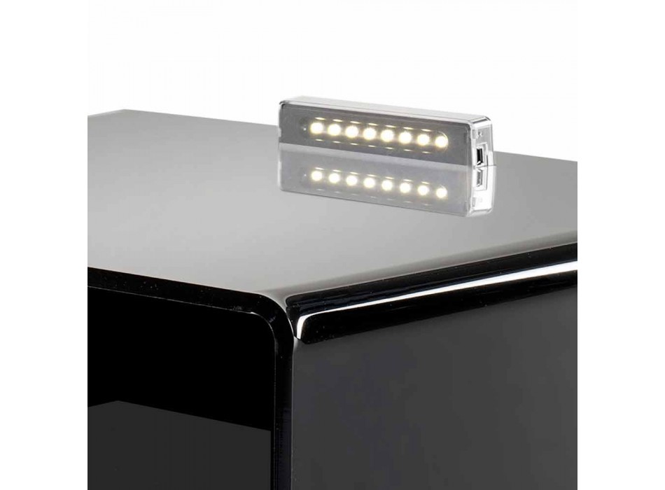 Black bedside lamp with light Adelia LED light, made in Italy