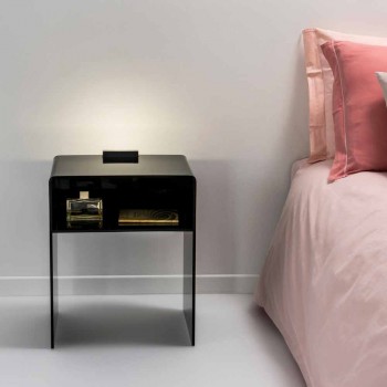 Black bedside lamp with light Adelia LED light, made in Italy