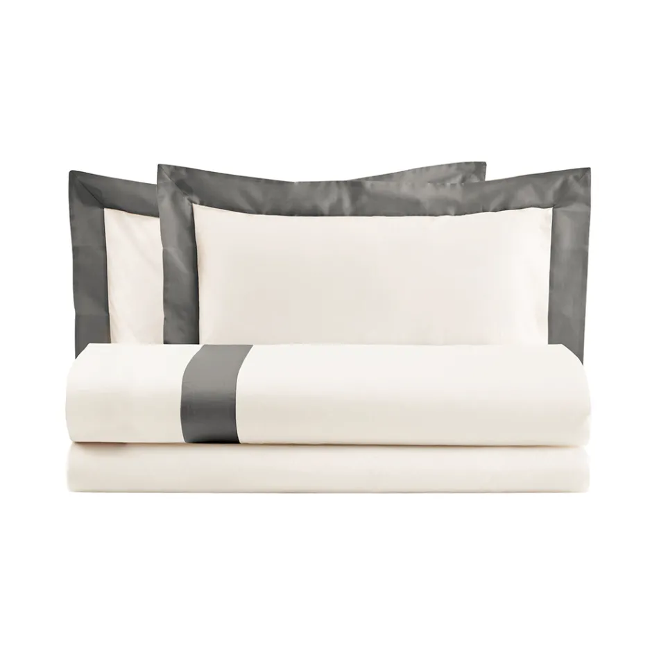King Size Duvet Cover Set in 100% Cotton and 10% Cotton Satin - Detail Viadurini