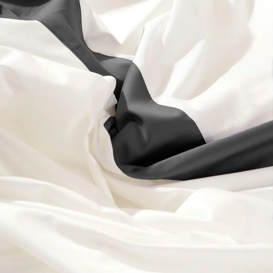 King Size Duvet Cover Set in 100% Cotton and 10% Cotton Satin - Detail Viadurini