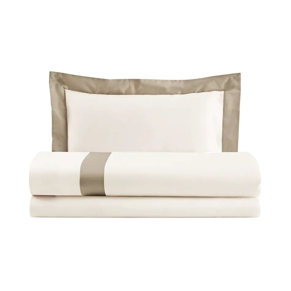 Complete Single and a Half Square Duvet Cover in 100% Cotton and 10% Cotton Satin - Detail Viadurini