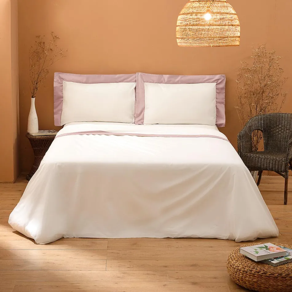King Size Bed Set in 100% Cotton and 10% Cotton Satin - Detail Viadurini