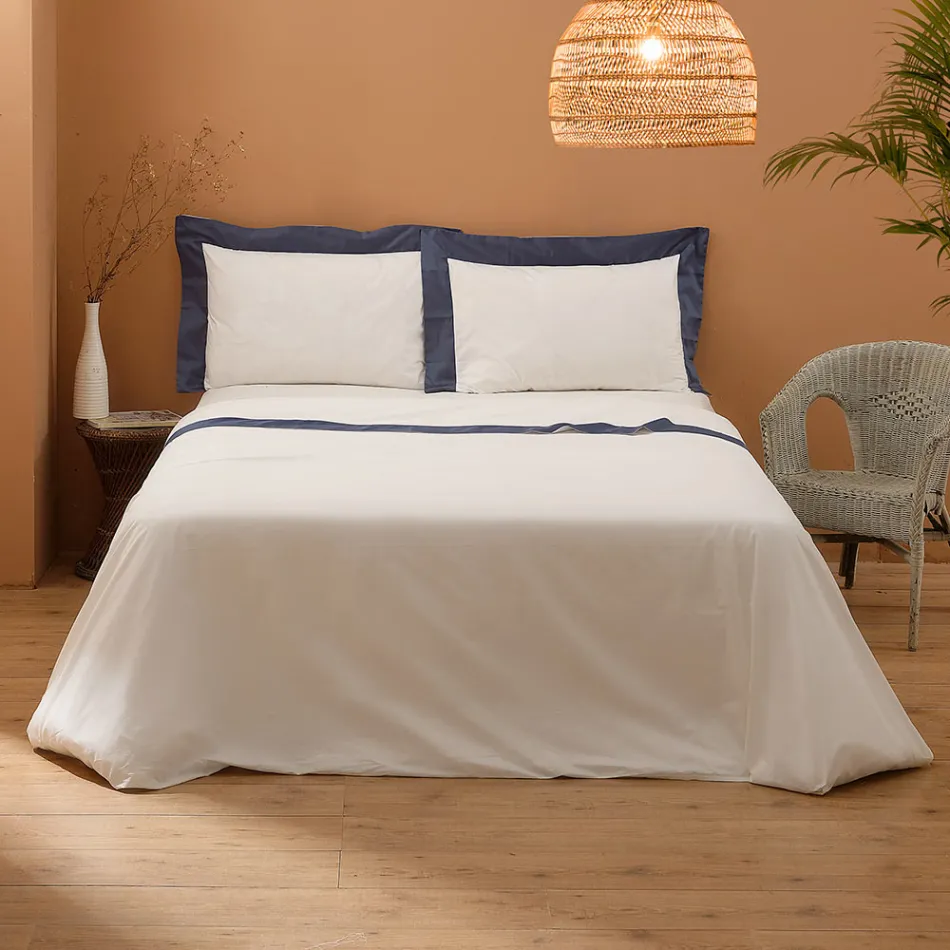 King Size Bed Set in 100% Cotton and 10% Cotton Satin - Detail Viadurini