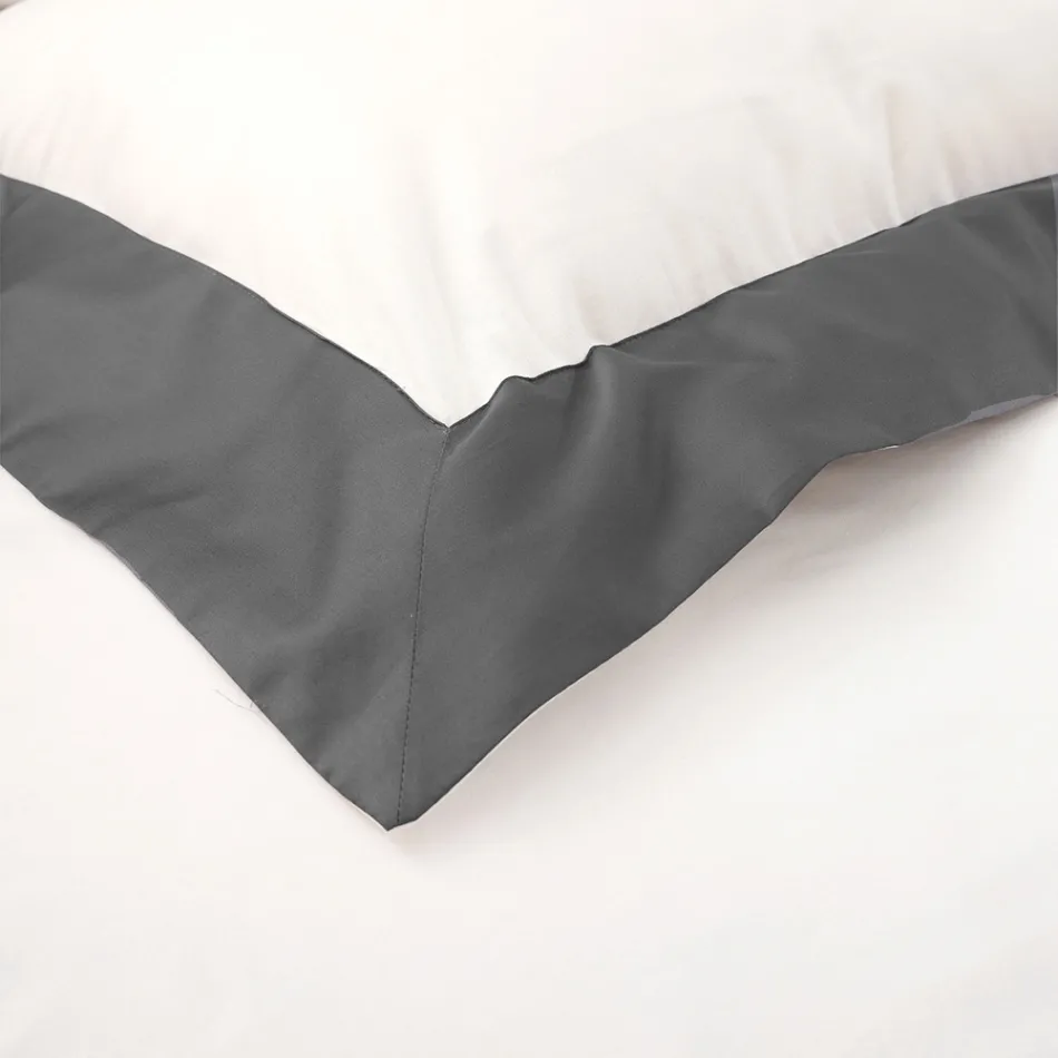 King Size Bed Set in 100% Cotton and 10% Cotton Satin - Detail Viadurini