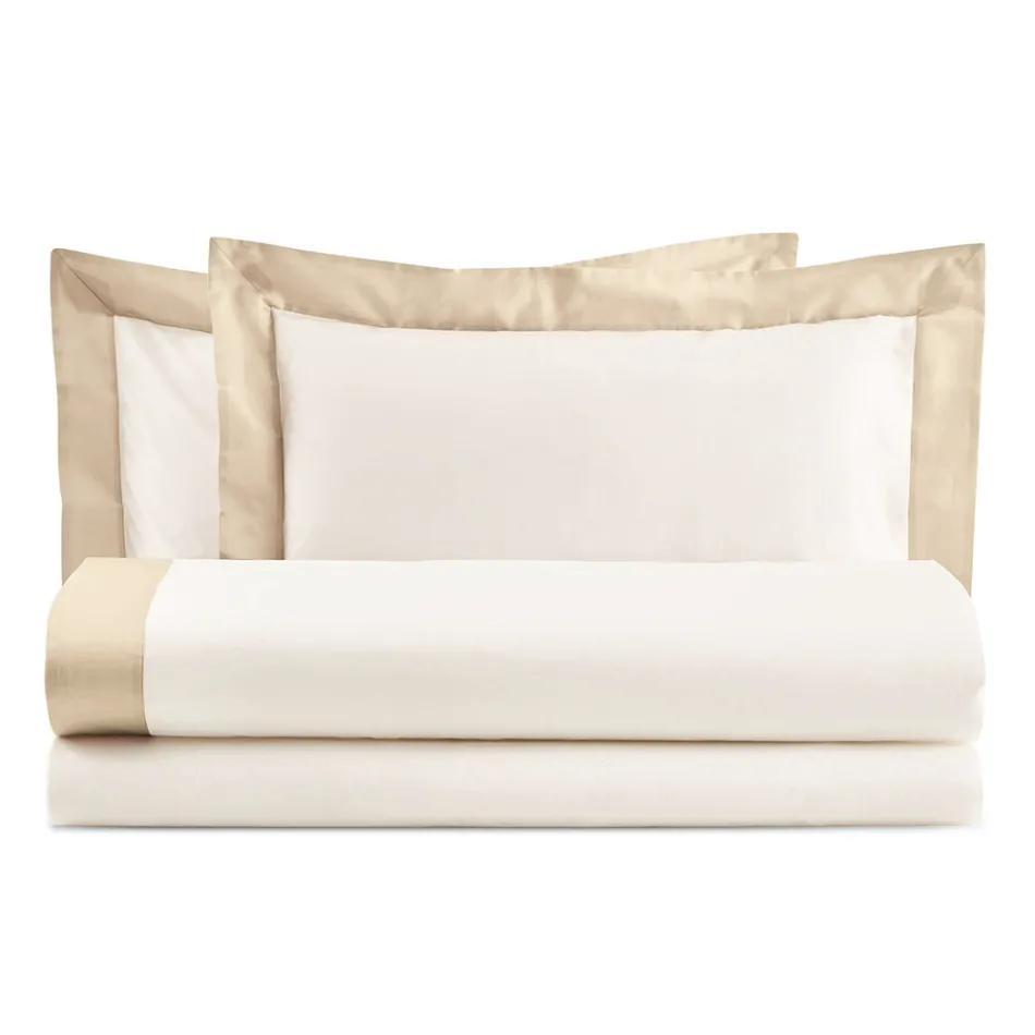 King Size Bed Set in 100% Cotton and 10% Cotton Satin - Detail Viadurini