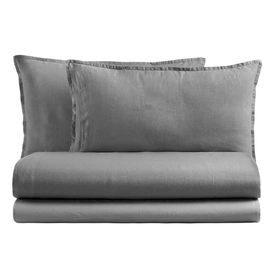 Complete Double Bed in Pure Cotton Garment Dyed and Shaded - Delicacy Viadurini