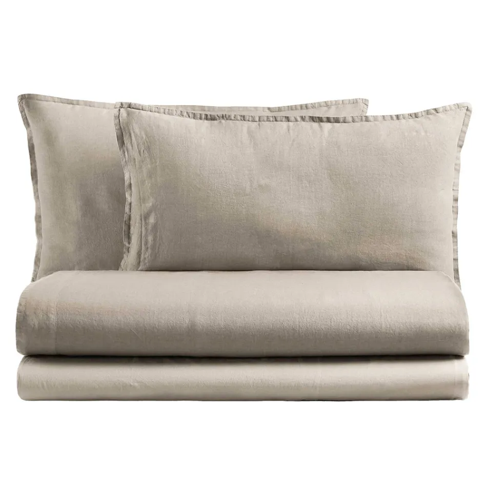 Double Bed Complete in Pure Cotton Garment Dyed and Shaded - Delicacy Viadurini