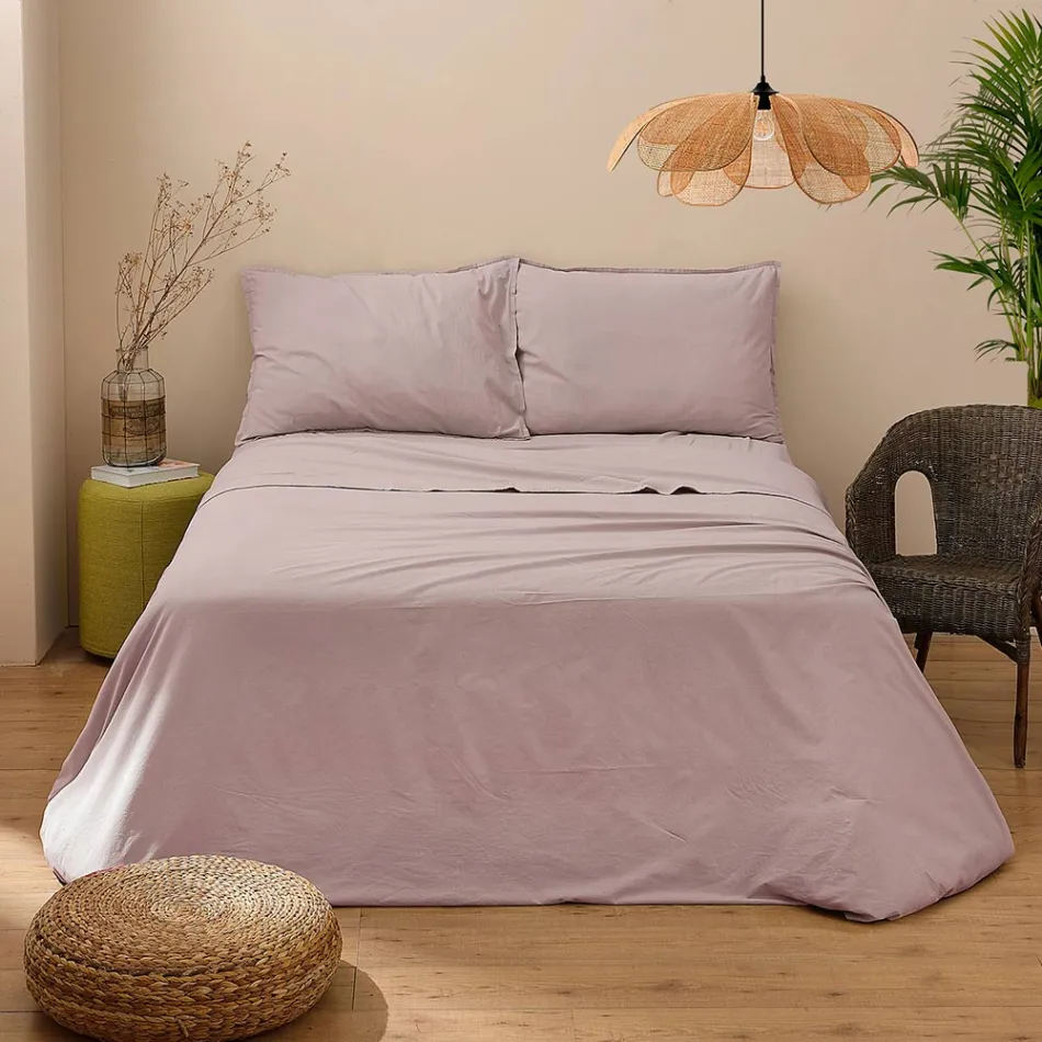 Complete Double Bed in Pure Cotton Garment Dyed and Shaded - Delicacy Viadurini