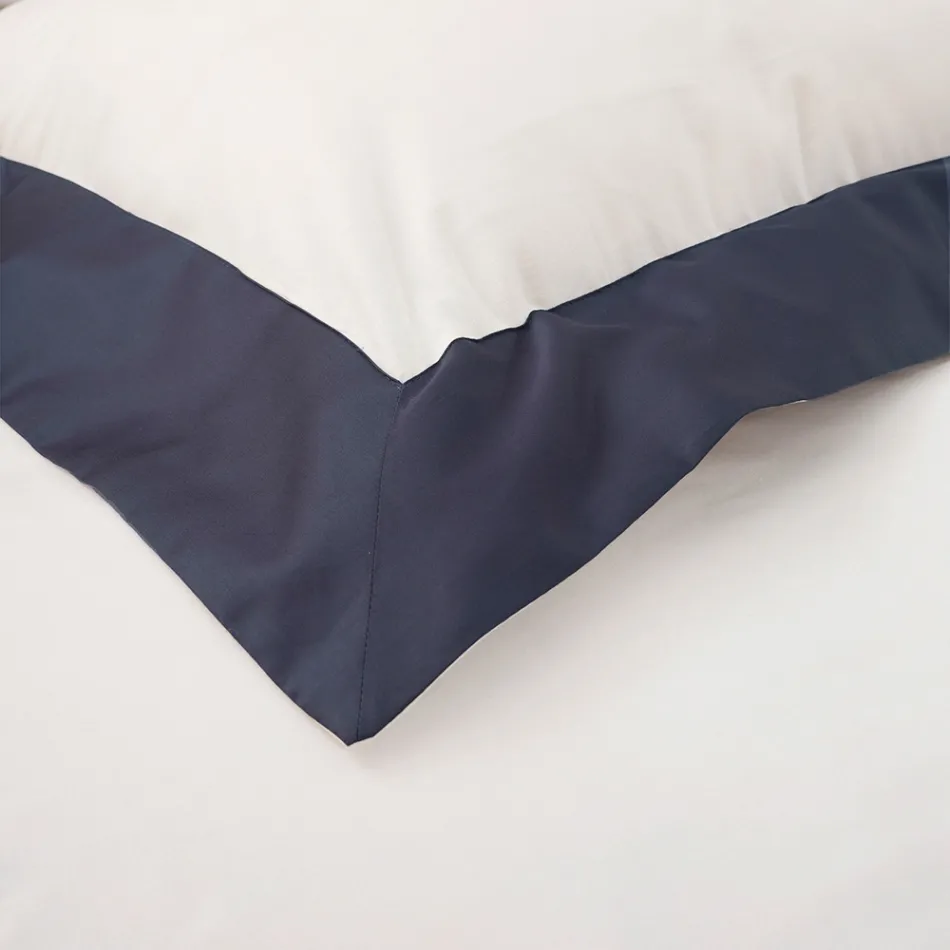 Full Queen Size Bed Set in 100% Cotton and 10% Cotton Satin - Detail Viadurini