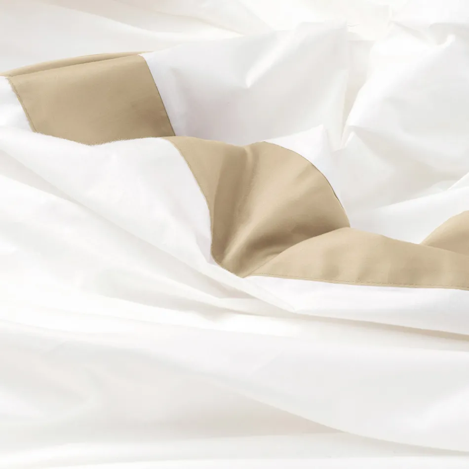 Full Queen Size Bed Set in 100% Cotton and 10% Cotton Satin - Detail Viadurini