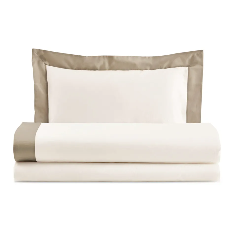 Full Queen Size Bed Set in 100% Cotton and 10% Cotton Satin - Detail Viadurini