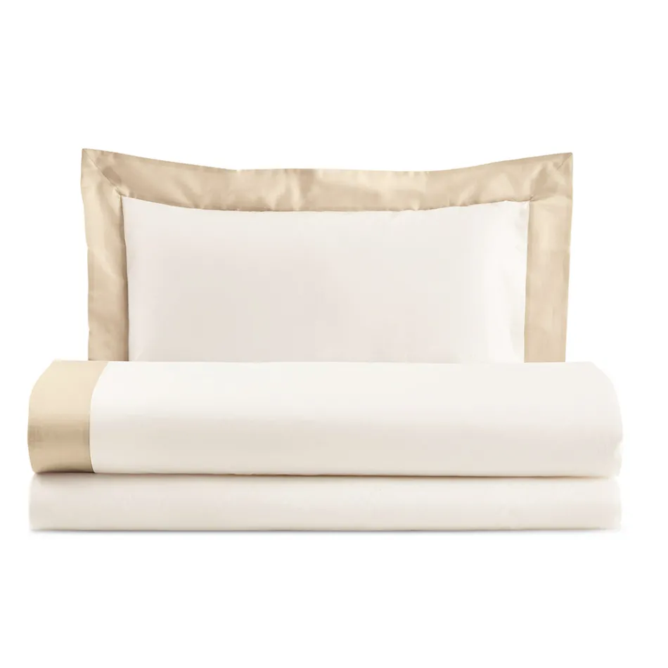 Full Queen Size Bed Set in 100% Cotton and 10% Cotton Satin - Detail Viadurini