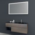 Composition 2 Suspended Bathroom Furniture in Platinum Lacquered Mdf 120 cm - Renga