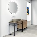 Composition 3 Bathroom Furniture in Metal and Ecolegno Luxury Oak - Cizco