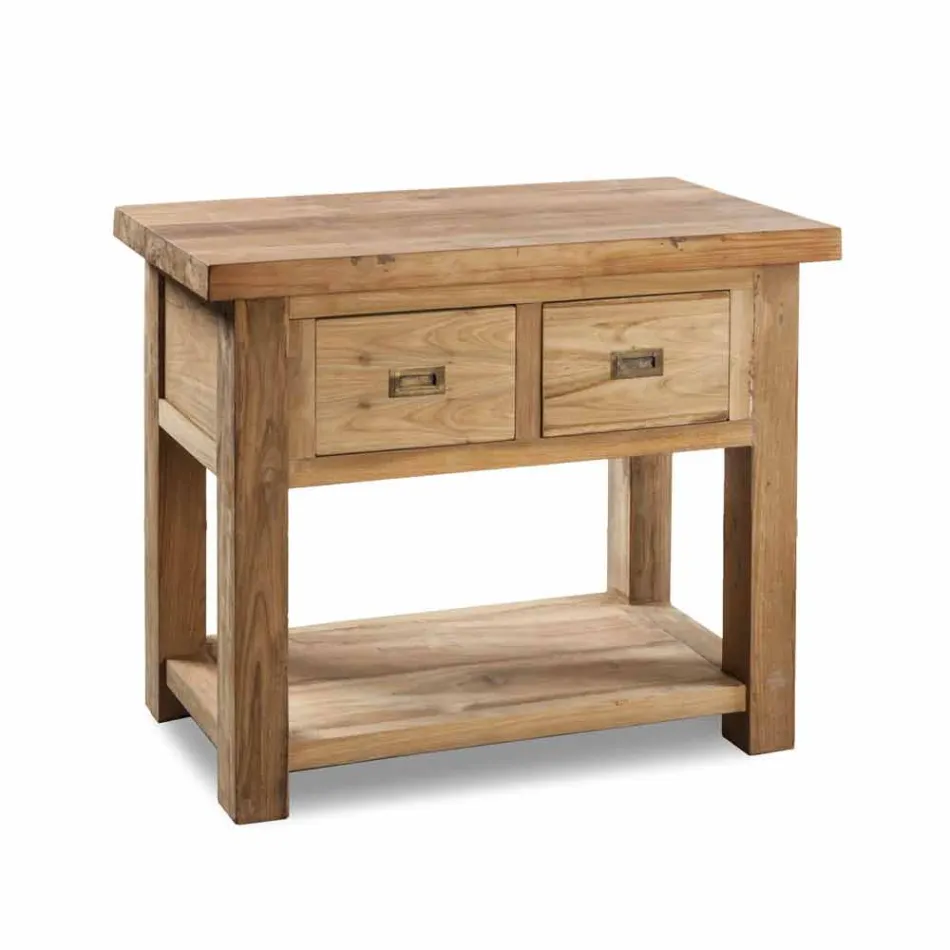 Composition 3 Bathroom Furniture in Teak Wood with Resin Washbasin - Essence Viadurini