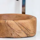 Composition 3 Bathroom Furniture in Teak Wood and Hi Macs® - Talc Viadurini