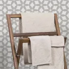 Composition 3 Bathroom Furniture in Teak Wood and Hi Macs® - Talc Viadurini