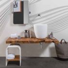 Composition 3 Suspended Bathroom Furniture with White Resin Washbasin - Dazzle Viadurini