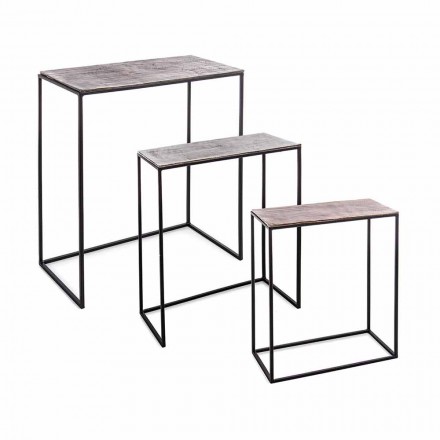 Composition 3 Coffee Tables in Aluminum and Steel Homemotion - Salvio Viadurini