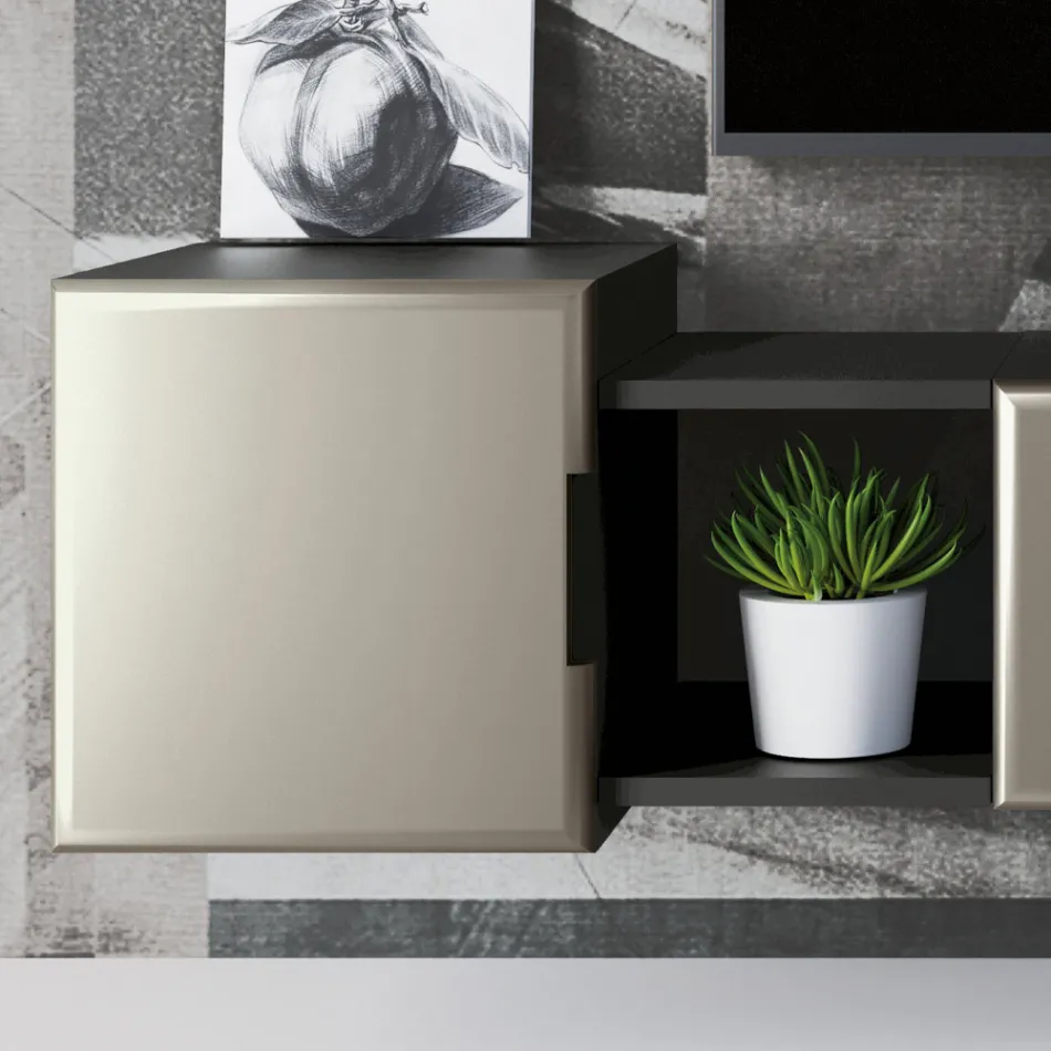 Modern Living Room Wall Composition in MDF Made in Italy - Linn Viadurini