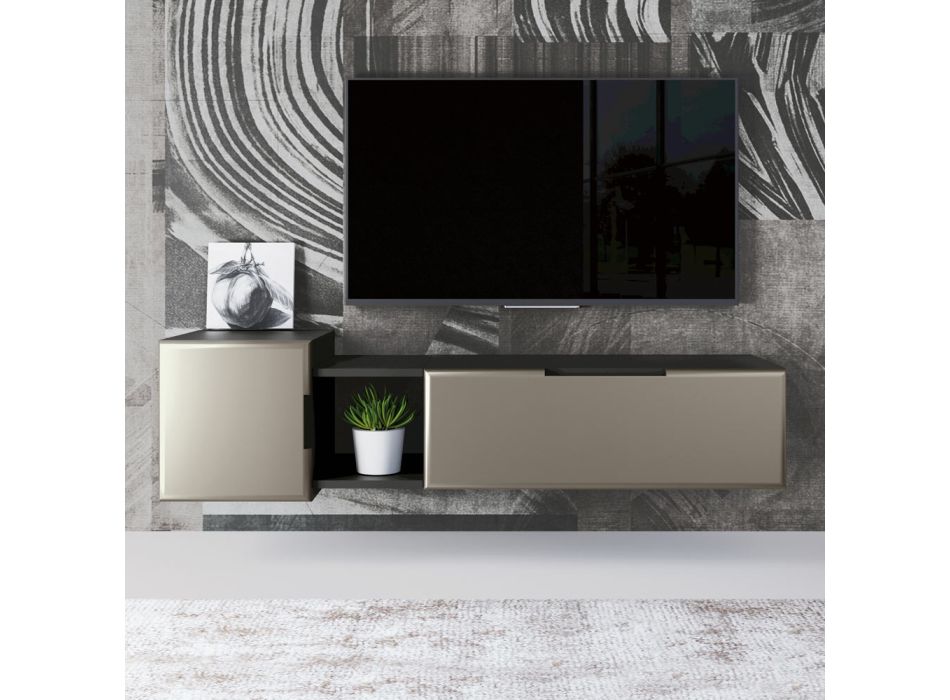 Modern Living Room Wall Composition in MDF Made in Italy - Linn Viadurini