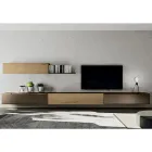 Modern Wall Composition in Nordic Knotted Oak and Iron Finish - Iselin Viadurini