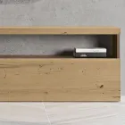 Modern Wall Composition in Nordic Knotted Oak and Iron Finish - Siri Viadurini