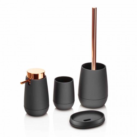 Design Bathroom Accessories Composition in Plastic, Rubber and Metal - Semino Viadurini