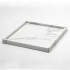 Composition Bathroom Accessories in White Carrara Marble Made in Italy - Tuono Viadurini