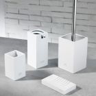 Bathroom Accessories Composition in Polyresin with Chromed Inserts - Freccia Viadurini