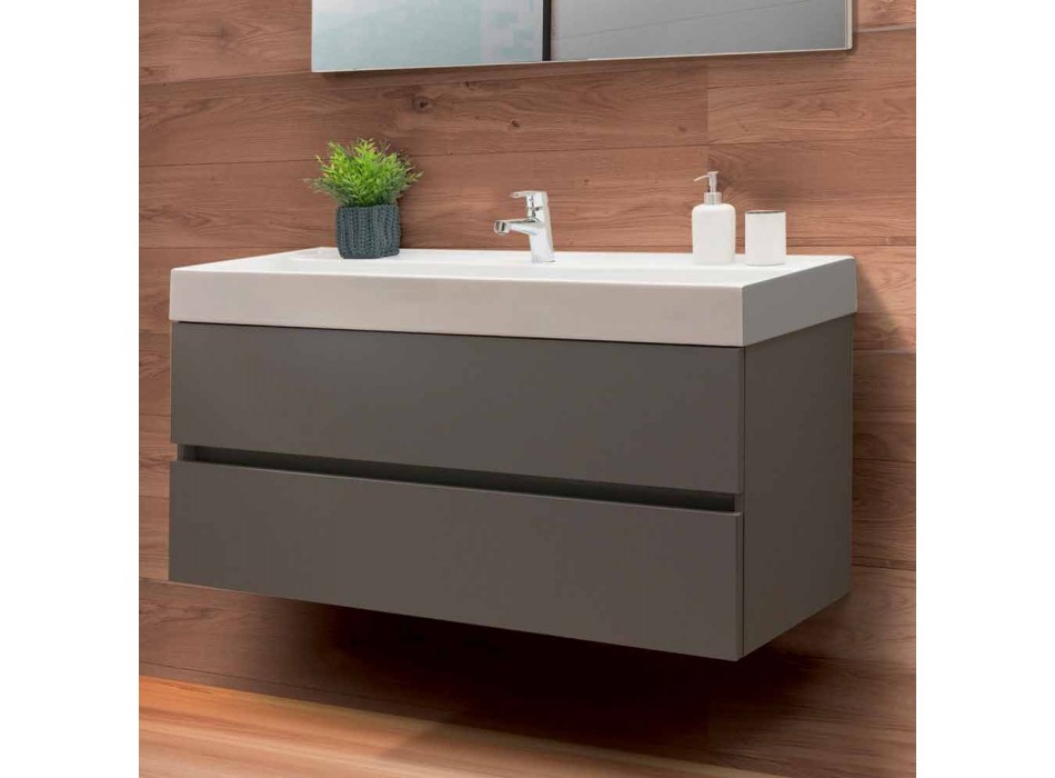 Bathroom Suspended Composition in Fenix Gray - Becky