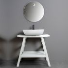 White Bathroom Composition with Scratch-Resistant Accessories and Mirror - Patryk Viadurini