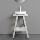 White Bathroom Composition with Clay Accessories and Mirror - Maryse Viadurini