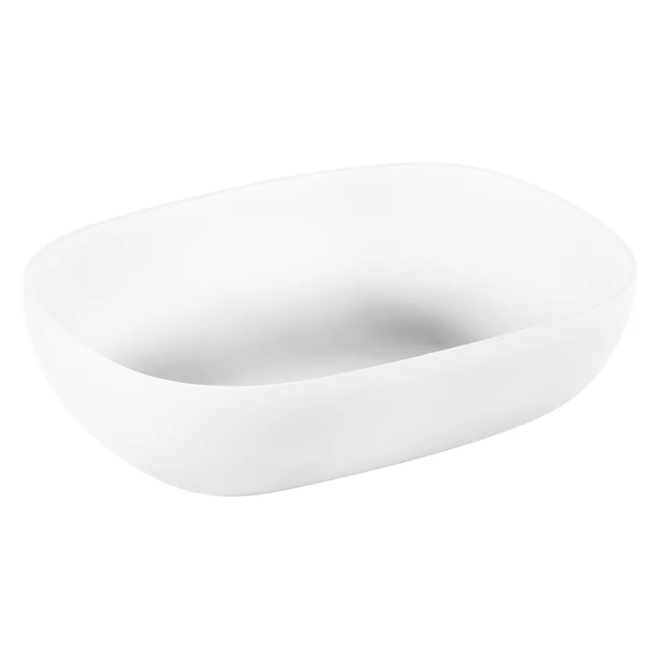 White Bathroom Composition with Ground Support and Design Accessories - Georges Viadurini