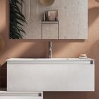 Bathroom Composition Complete with Washbasin, Anti-scratch Base and Mirror Made in Italy - Dream Viadurini