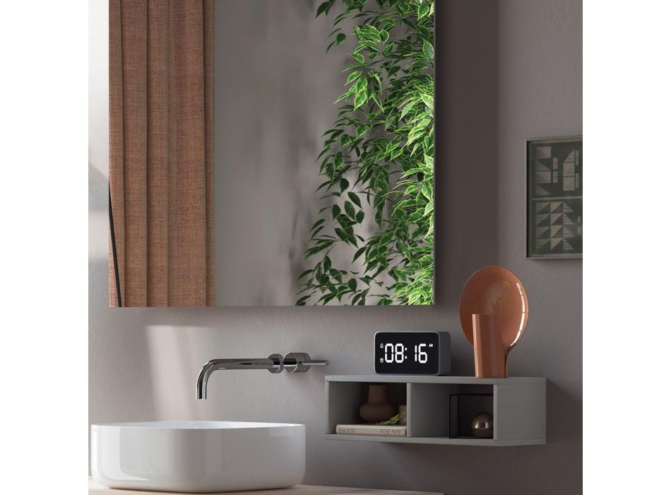 Bathroom Composition Complete with Washbasin, Mirror and Base Made in Italy - Dream Viadurini
